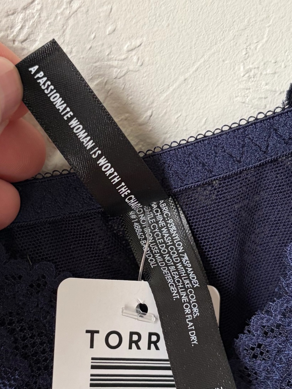 Torrid Curve Navy Blue Sheer Stretch Lace Babydoll Camisole 3X NWT - Picture 8 of 8